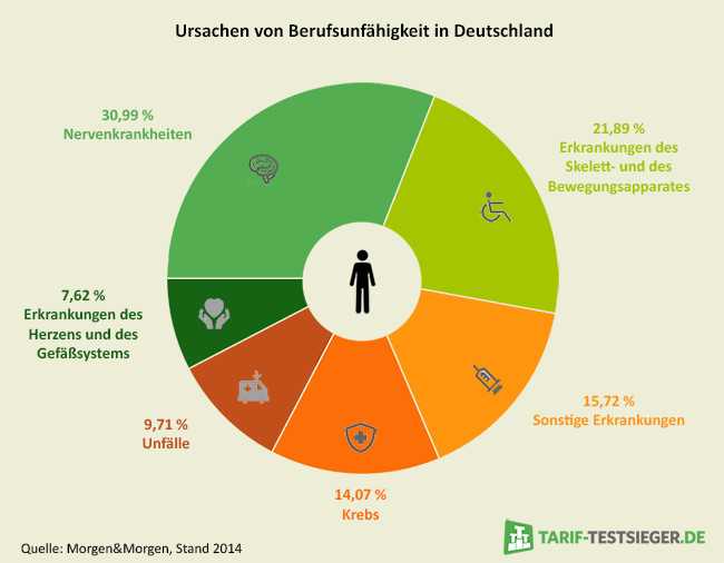 Grafik zu den Ursachen von Berufsunfähigkeit